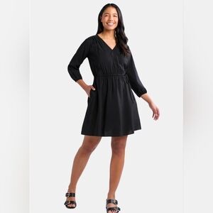 Time and Tru Women's Wrap Elegant Black Dress